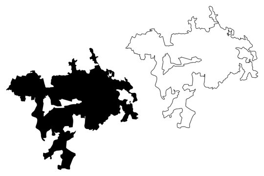 Ankara City (Republic of Turkey, Anatolia) map vector illustration, scribble sketch City of Ancyra or Angora map