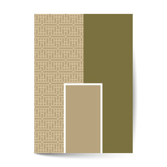 Minimal luxury Cover design with pattern element for menu, invitation card, banner book design vector