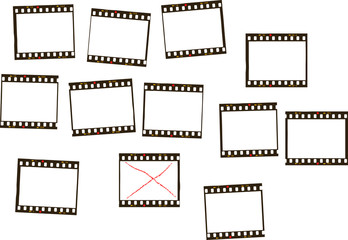 Empty photographic slides, camera film frames with free copy space,vector