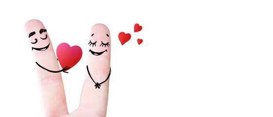 Zwei verliebte Finger