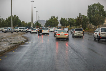 cars on road in Saudi Arabia