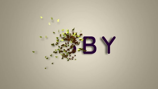 Name is Abby. The female name Abby on a light background disappears flying in butterflies. Minimal graphics. 4k