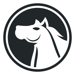 horse negative  icon logo design