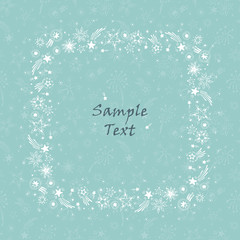 Stars. Square frame. Hand drawn doodle stars. Holiday card template - vector illustration.