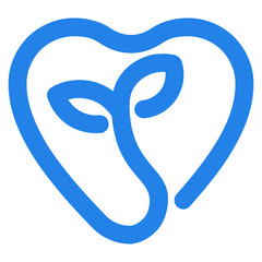 love leaf icon logo designlove leaf icon logo design