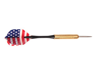 Darts with American flag. Isolated objects on a white background