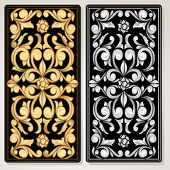 Ornate floral decorative vintage panel