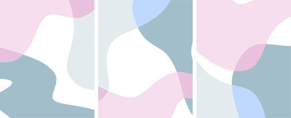 Abstract trendy pastel artistic scandinavian art set,banner, placard, brochure, poster, card,organic shapes,vector