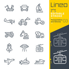 Lineo Editable Stroke - Transportation and Vehicles outline icons - obrazy, fototapety, plakaty