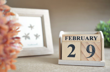 February 29, Date design in natural concept.