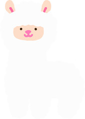 Obraz na płótnie Canvas Flat colored cute white alpaca