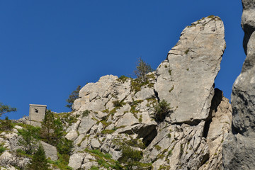 Auf dem Plöckenpass zwischen Österreich und Italien	