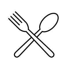 spoon and fork icon design vector logo template EPS 10