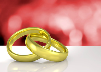 Gold Wedding Rings - 3D