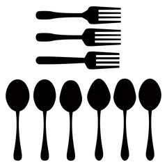 spoon and fork icon design vector logo template EPS 10