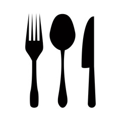 spoon and fork icon design vector logo template EPS 10