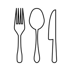 spoon and fork icon design vector logo template EPS 10