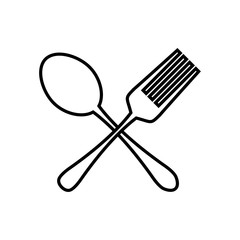 spoon and fork icon design vector logo template EPS 10