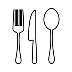 spoon and fork icon design vector logo template EPS 10
