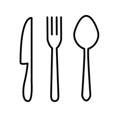 spoon and fork icon design vector logo template EPS 10