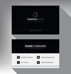 business model name card modern black gray white