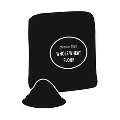 Vector illustration of flour and pack logo. Collection of flour and bag vector icon for stock.