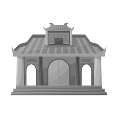 Vector illustration of temple and hanoi icon. Collection of temple and vietnamese stock vector illustration.