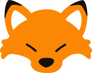 Flat colored fox head
