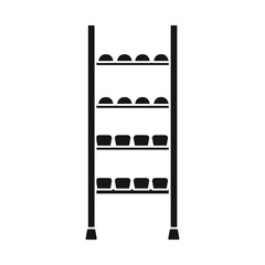 Vector design of rack and bread symbol. Set of rack and furniture vector icon for stock.