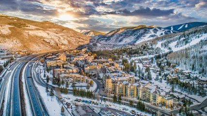 Foto op Canvas Vail, Colorado, USA Drone Skyline Aerial © Kevin Ruck