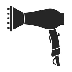 Hair dryer vector icon.Black,simple vector icon isolated on white background hair dryer .