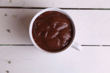 white cup of delicious chocolate