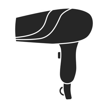 Hair dryer vector icon.Black,simple vector icon isolated on white background hair dryer .