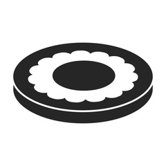 Biscuit cookie vector icon.Black,simple vector icon isolated on white background biscuit cookie.