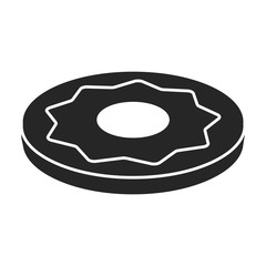 Chocolate cookie vector icon.Black,simple vector icon isolated on white background chocolate cookie .