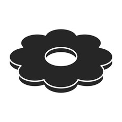 Chocolate cookie vector icon.Black,simple vector icon isolated on white background chocolate cookie .