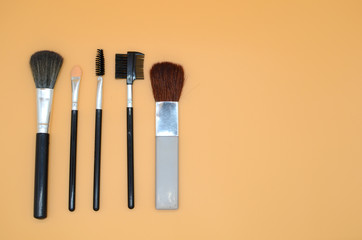 Makeup brushes assorted left side