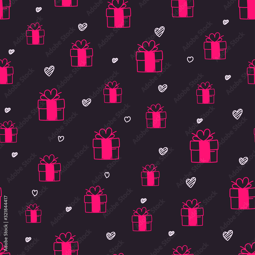 Poster valentines day seamless vector pattern