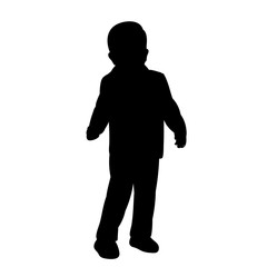 vector, isolated, black silhouette boy, child