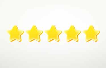 Rating stars clipart. 3d comic style editable vector illustration