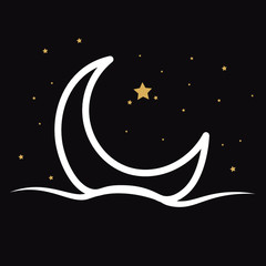 Obraz na płótnie Canvas moon and stars illustration design