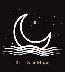 Fototapeta na wymiar moon and stars illustration design