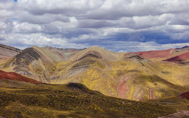 Palccoyo (Palcoyo) rainbow mountains, Cusco/Peru. Colorful landscape in the Andes