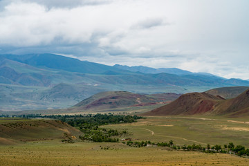 Fototapeta premium Background image of a mountain landscape. Russia, Siberia, Altai