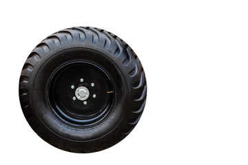 Fototapeta premium Tractor tyre isolated on white background. 3d rendering
