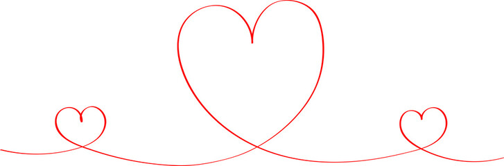Red heart - outline drawing for an emblem or logo. Template for greeting card for Valentine's Day.