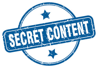 secret content stamp. secret content round vintage grunge sign. secret content