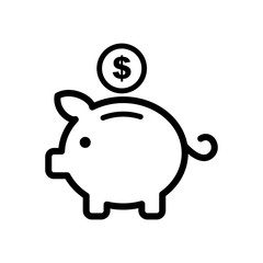 Simple Piggy Bank Icon Vector Design Template
