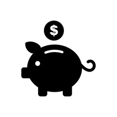 Simple Piggy Bank Icon Vector Design Template