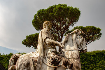 Rome 8 March 2020. The Vatican gardens of the papal residence, well-kept fountains and trees.